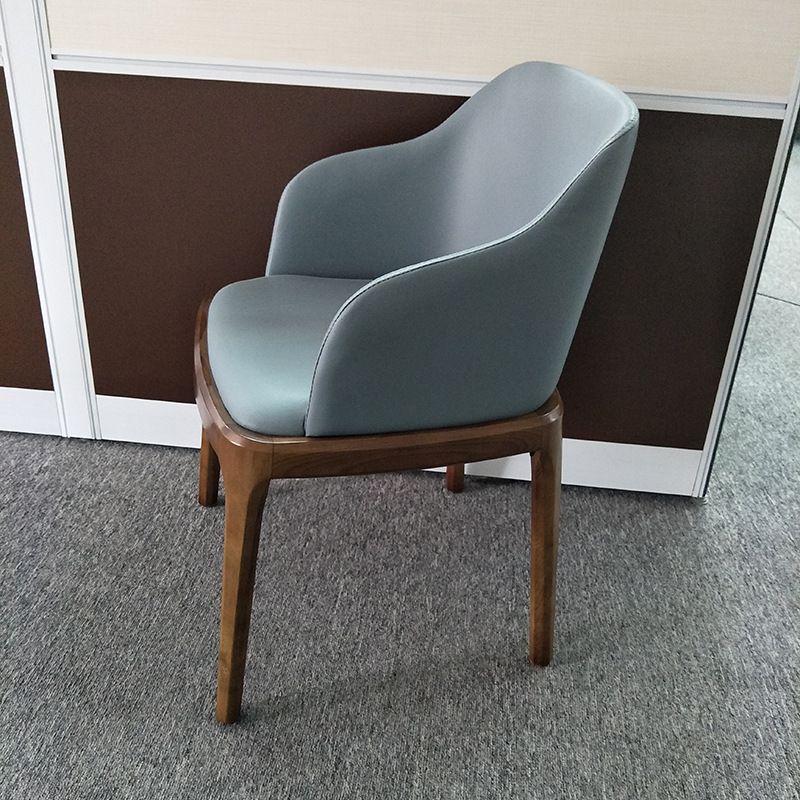 Upholstered Dining Chair Contemporary Kitchen Dining Arm Chair with Wood Legs