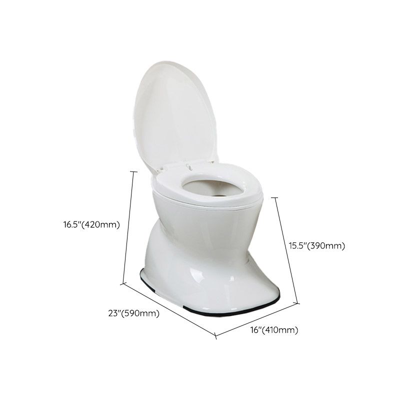 Contemporary Plastic Toilet Floor Mounted Toilet Bowl with Slow Close Seat for Bathroom