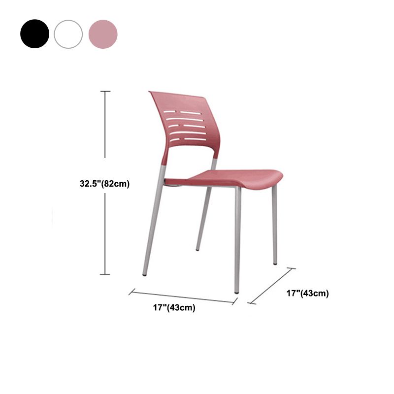 Armless Upholstered Office Chair Plastic Modern Office Chair