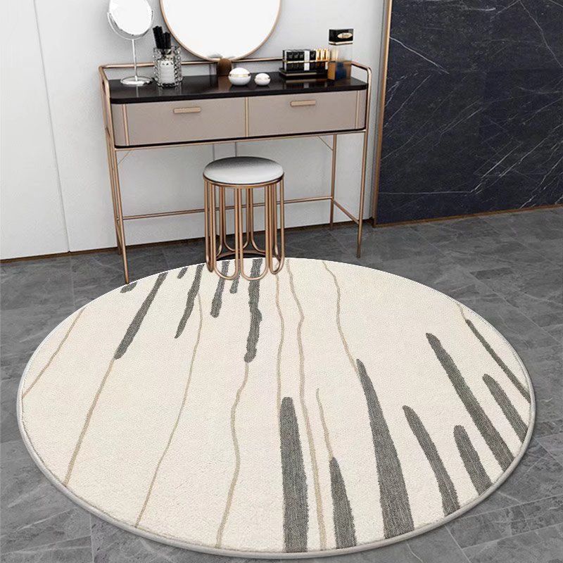 Bold Area Carpet Round Abstract Print Carpet Polyester Rug with Non-Slip Backing