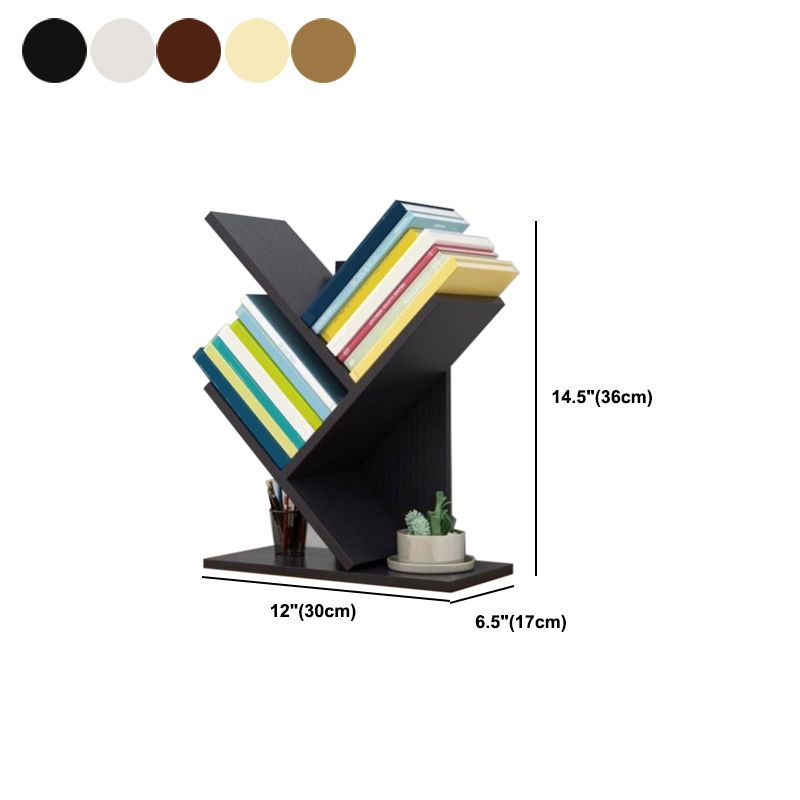 Closed Back Contemporary Style Bookshelf Wood Bookcase for Home