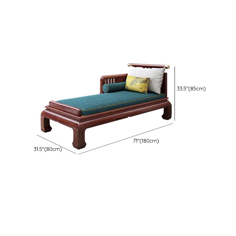 Traditional with Arms Chaise with Pillow Round Arms for Living Room