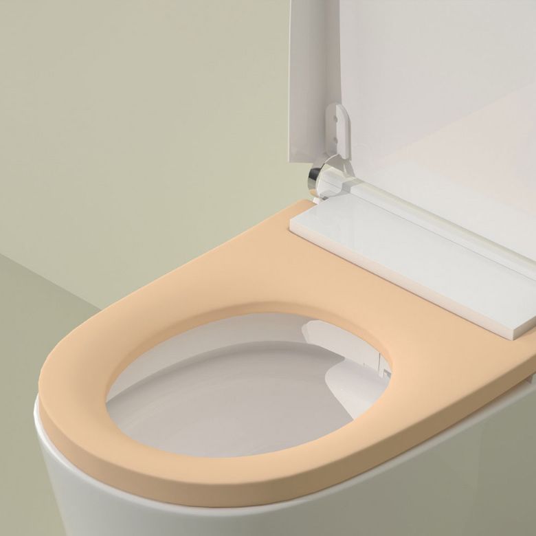 White Smart Toilet Ceramic Contemporary Foot Sensor Elongated