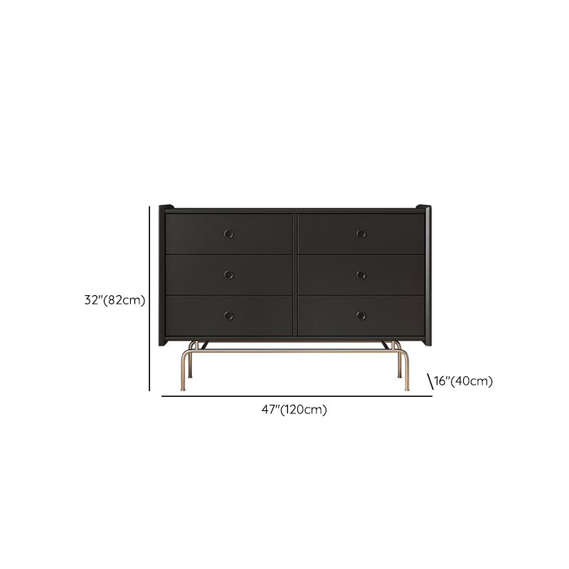Contemporary Horizontal Double Dresser Wood Storage Dresser for Living Room