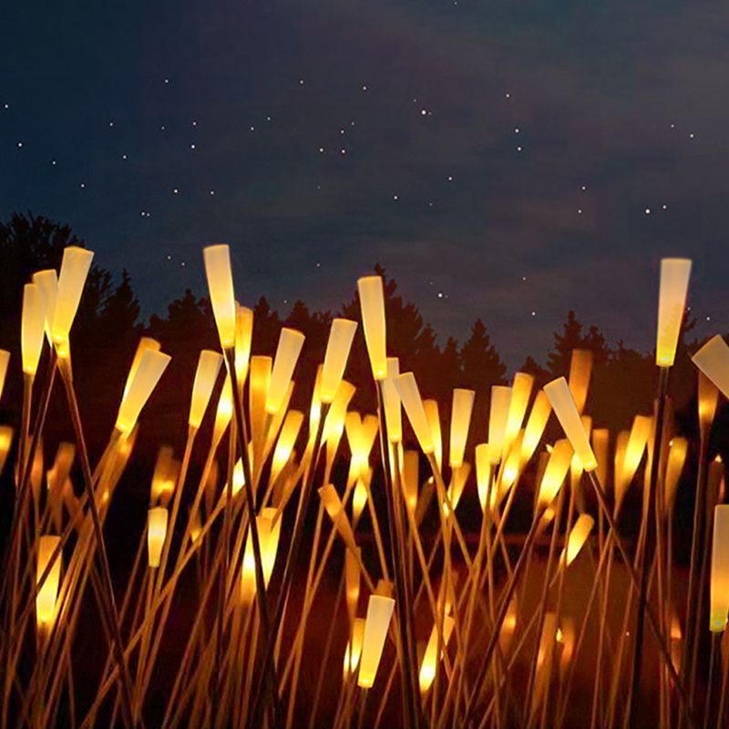 Minimalism Reed Shaped Ground Lighting Acrylic Courtyard LED Landscape Light in Black, 10 Pcs