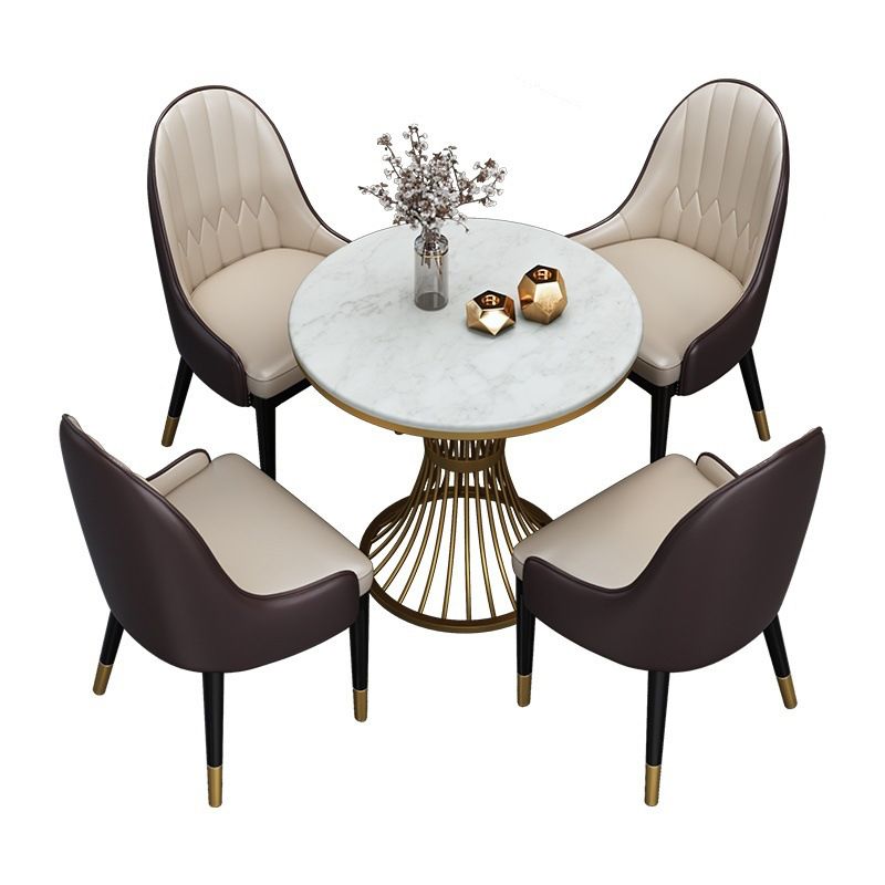 Glam Stone Dining Set 1/3/4/5 Pieces Dining Furniture for Home