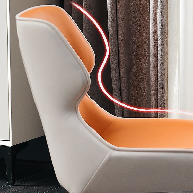 Sillas de comedor de cuero de estilo minimalista Sillas laterales con brazo Parsons y respaldo (juego de 2)