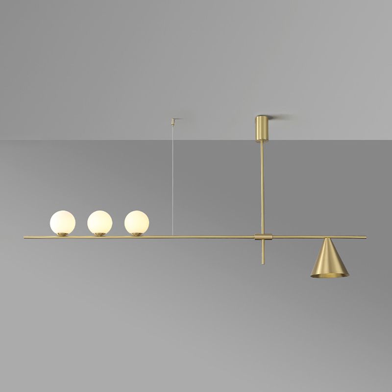 Luz de lámparas de isla esférica de estilo moderno luces colgantes de la isla de vidrio