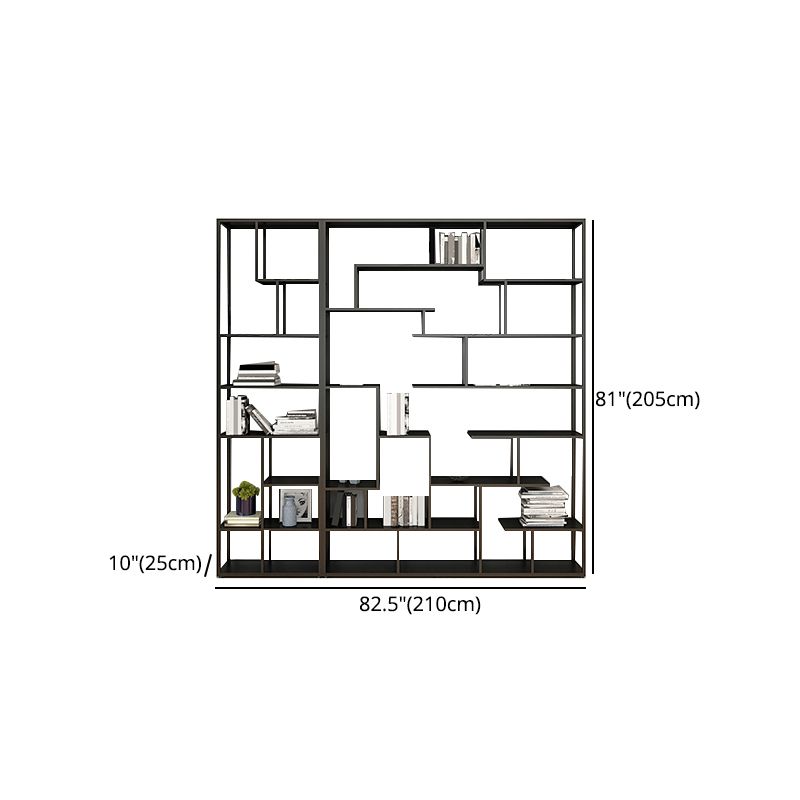 Metal Black Shelf Bookcase Contemporary Bookshelf for Home Office