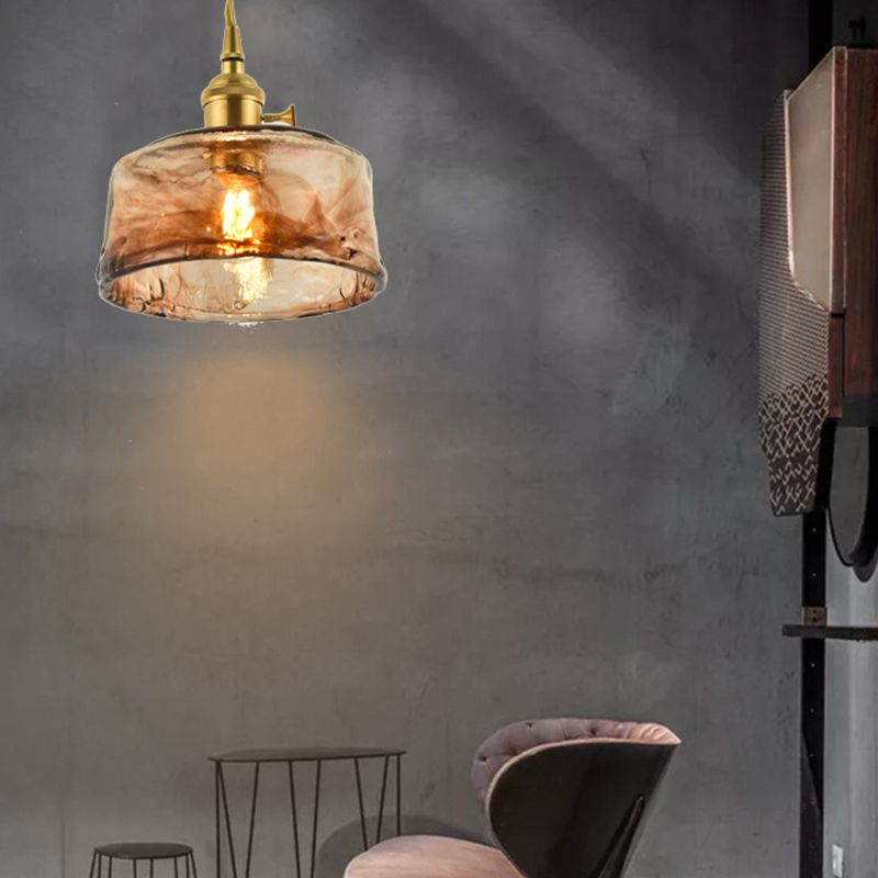 Luce in vetro industriale appeso a sospensione domestica Illuminazione pendente geometrico per soggiorno