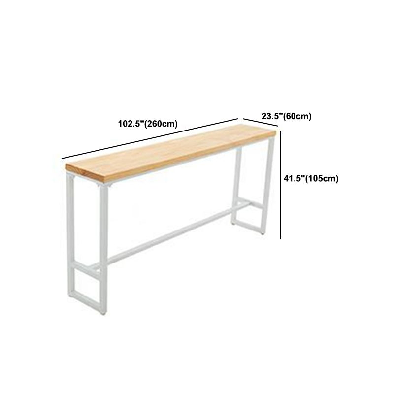 Iron and Wood Rectangular Table Modern Minimalist Home Bar Table