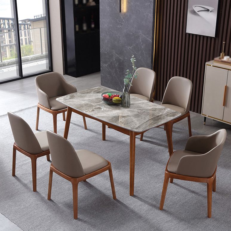 Wood Industrial Dining Chair with Color Cushion Solid Chair for Dining Room