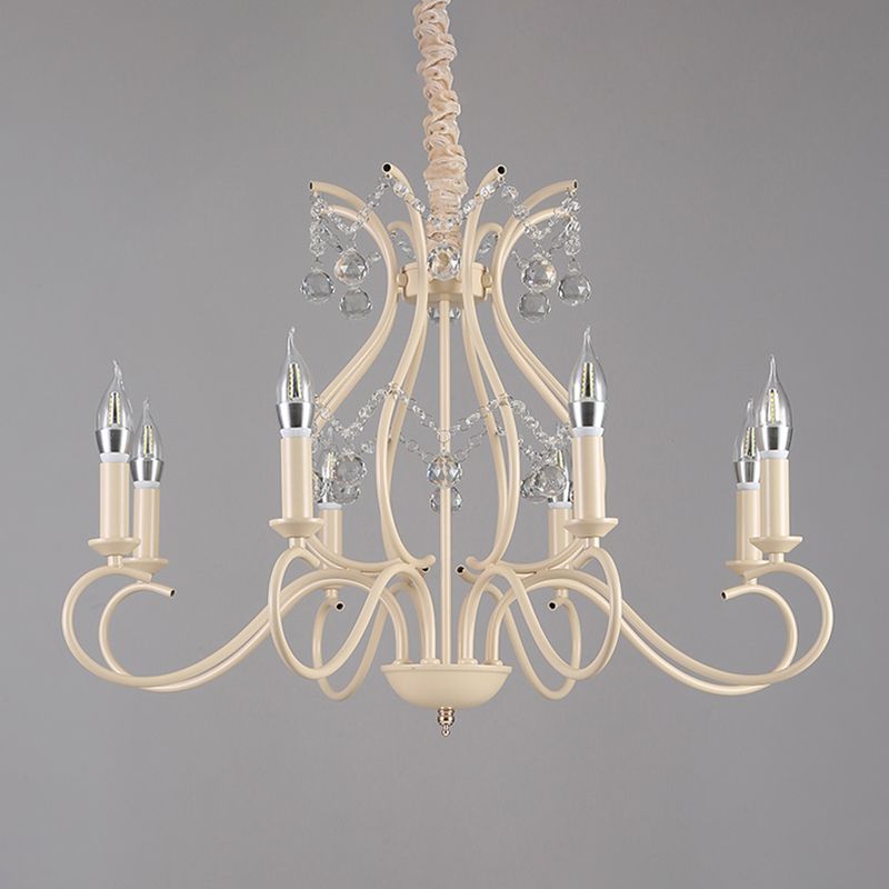Traditional Unique Chandelier Lights Crystal Chandelier Lighting Fixtures in White