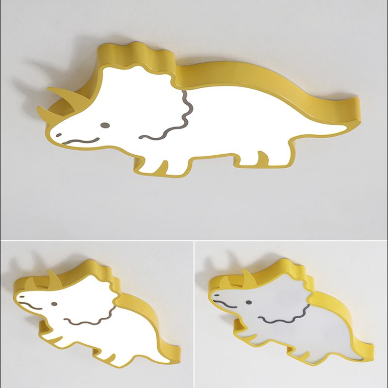 Éclairage encastré dinosaure 1 lumière acrylique enfants plafonniers encastrés pour chambre d'enfants