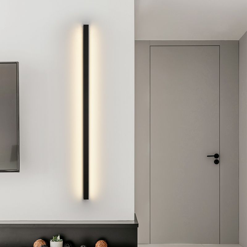 Lineare Form Metallwand Licht moderne ein Lichtwandleuchte in Schwarz