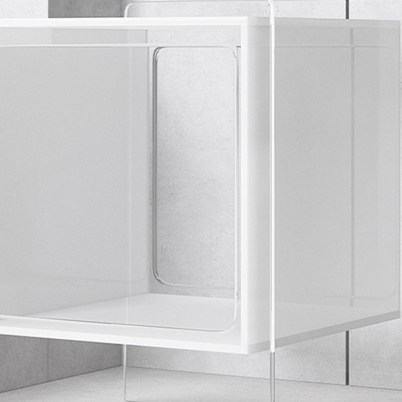 Modernistic Plastic Rectangular End Table Double Tier Corner Table with Storage