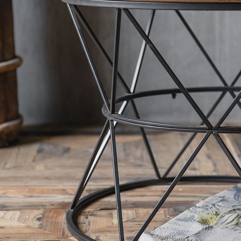 Frame French Country Round Coffee Table Distressed Wood Cocktail Table