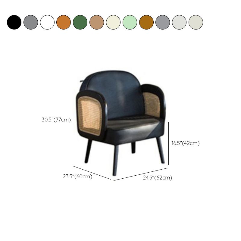 Industrial Upholstered Accent Armchair 4 Legs Wood Frame Armchair