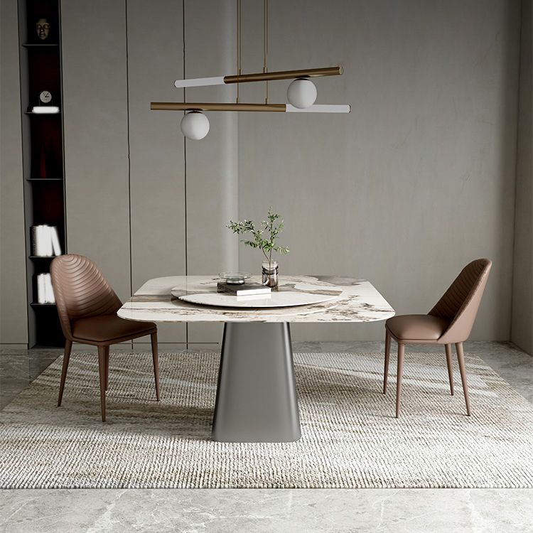 Contemporary Sintered Stone Table Square Table Set 1/3/5 Pieces Dining Set