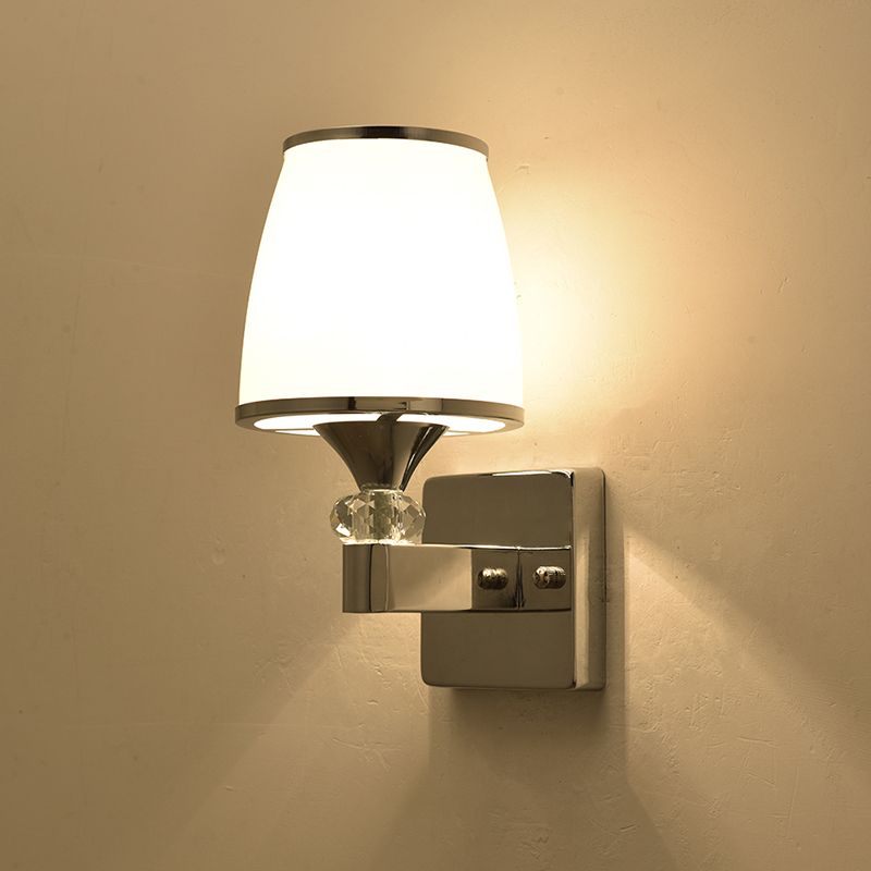 Modern Glass Shade Wall Lamp 1/2-Light Wall Sconce Lighting for Bedroom