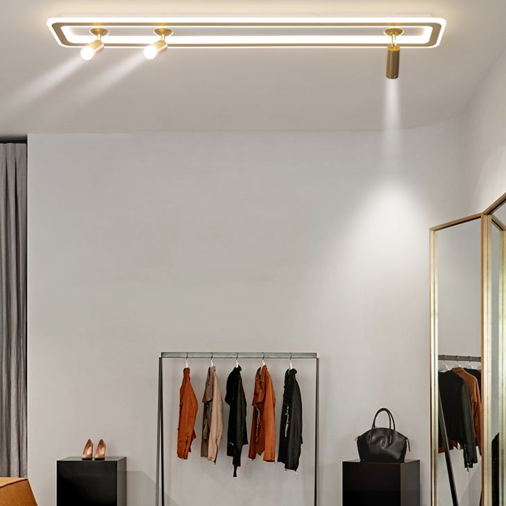 Modern Metal Linear LED Flush Ceiling Light Living Room Track Lights for Living Room