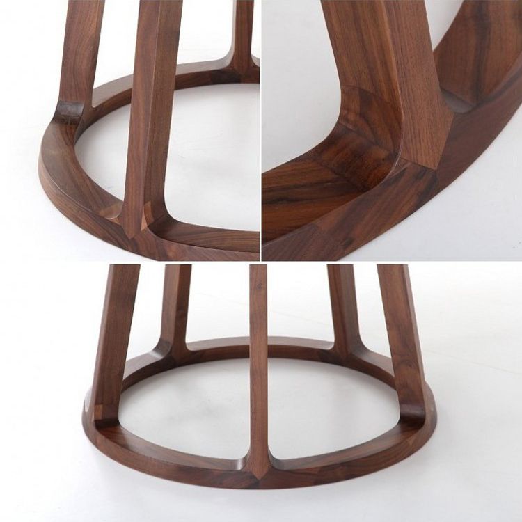 Runder massiver Holzbrauner Tontisch Moderner Sockstisch für Esszimmer