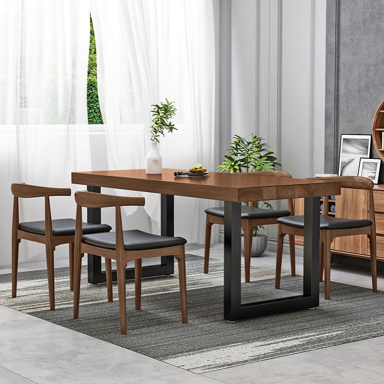 Industrial Style Solid Wood Top Dining Table Sets with 4 Legs Table Dining Table Furniture