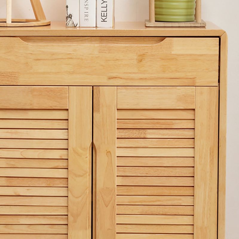 Modern Cabinet Rectangle With Doors Solid Wood with Shelves Accent Cabinet