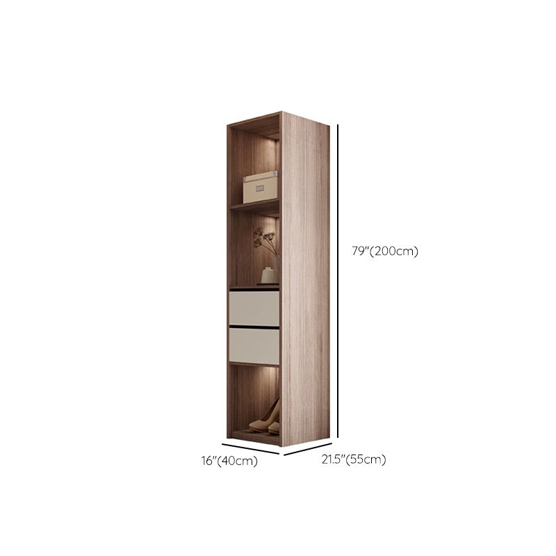 Hinged Wardrobe Cabinet Engineered Wood Wardrobe Armoire for Bedroom