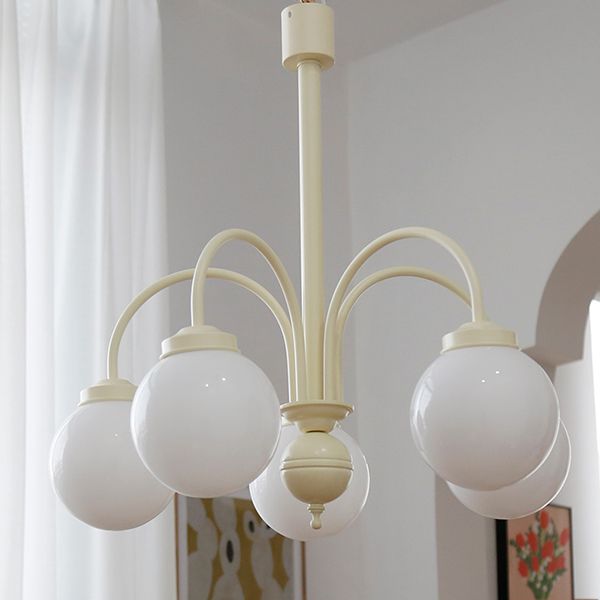 Modern Metal Chandelier Light Fixtures Globe Multi-Head Suspension Lamps for Living Room