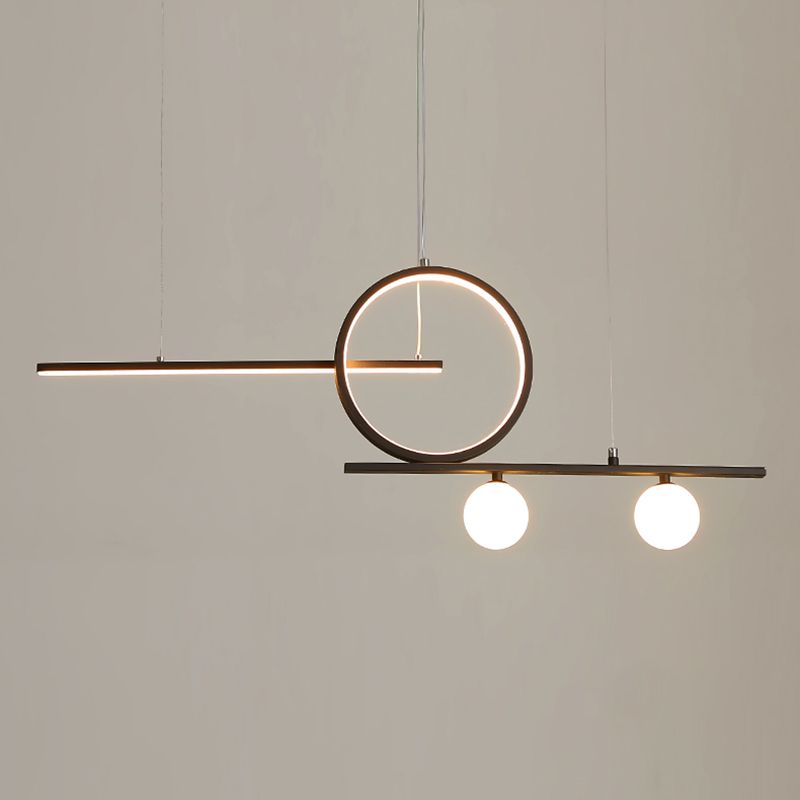 Linear Dining Room Island Light 4-Light Minimalist Hanging Light