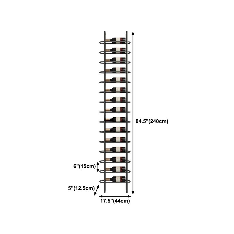 Industrial Floor Wine Bottle Rack Black Iron Bottle Holder for Bar