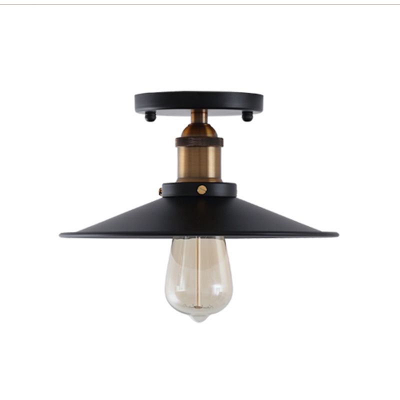 Metal Industrial Semi Flush Ceiling Light Fixtures 1 Light Semi Flush Mount Ceiling Fixture for Foyer and Hall