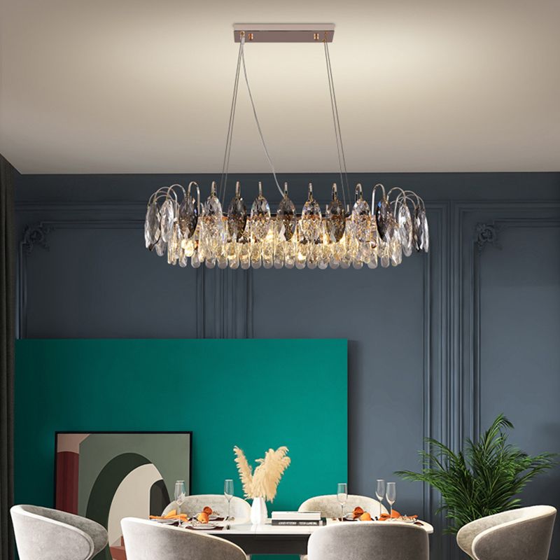 Modern Pendant Chandelier Linear Island Lighting Pendant Light in Grey