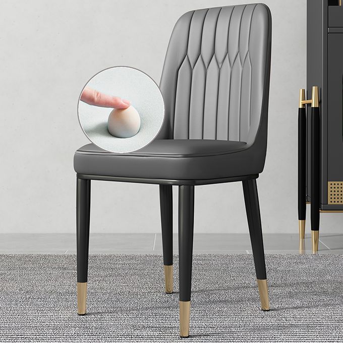 Contemporary Style Metal Dining Chairs Dining Armless Side Chair for Kitchen