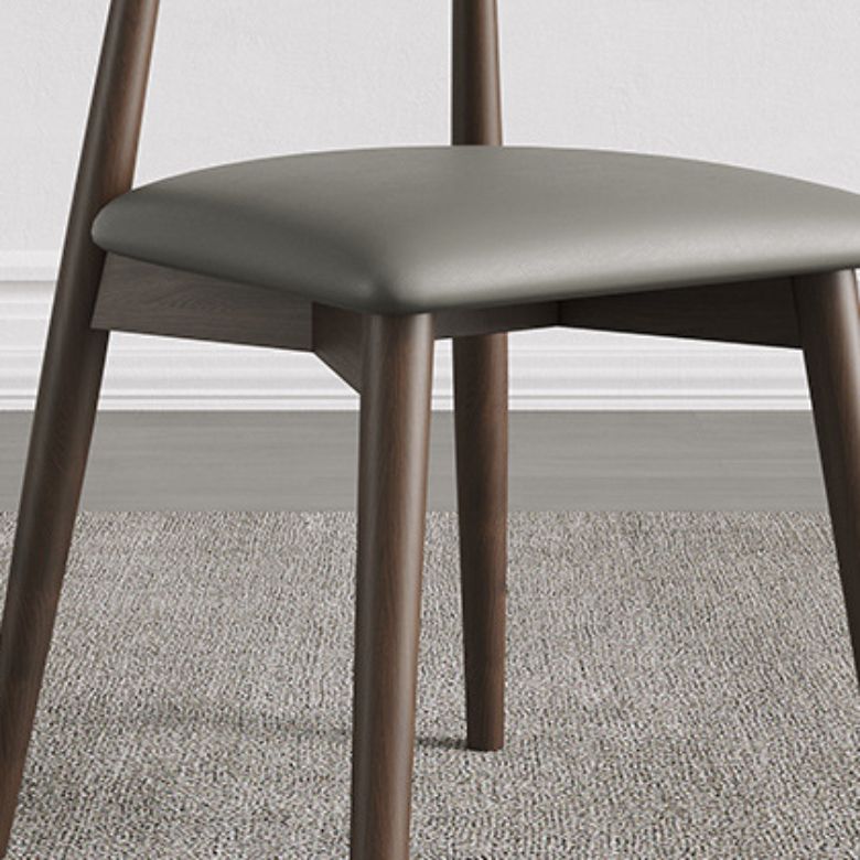 Industrial Upholstered Armless Chair Indoor Rubberwood Side Chair