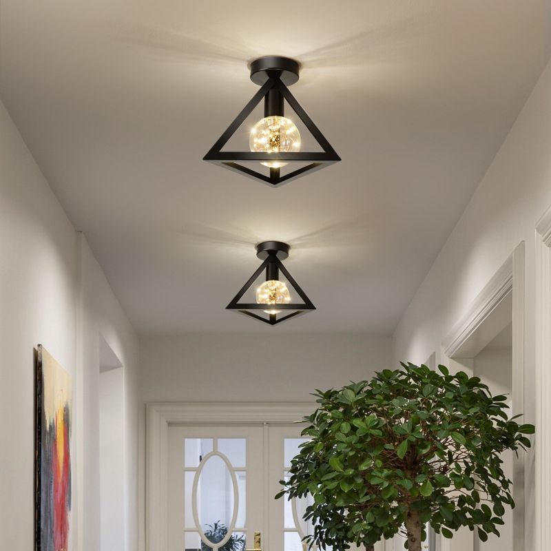 1 plafond de plafond clair éclairage de plafond en verre de style industriel pour le salon