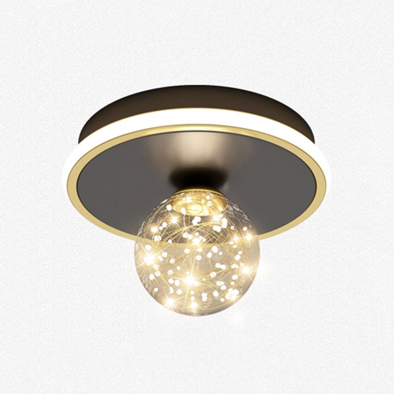 Moderne Kugel-Deckenleuchte im minimalistischen Stil, Glas, 2 Lichter, Unterputz-Deckenleuchte