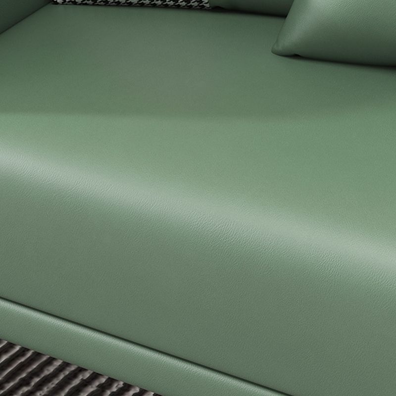 Tuxedo Arm Standard Sofa 25.98" H Modern Style Single Cushion Faux Leather Sofa