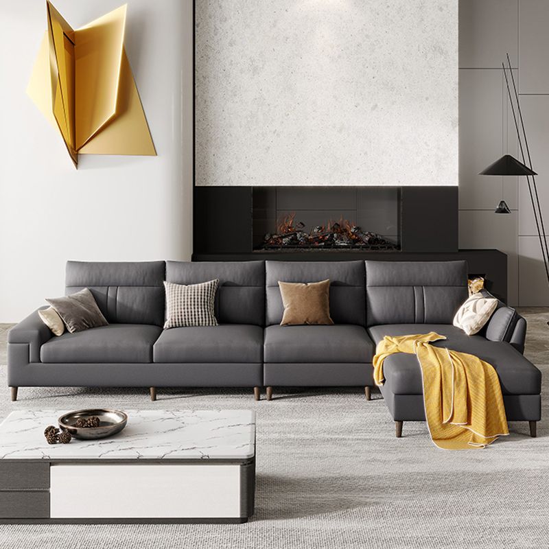 Fabric Pillow Top Arm Sectional Sofa 33.46"High Cushion Back Sofa with Storage
