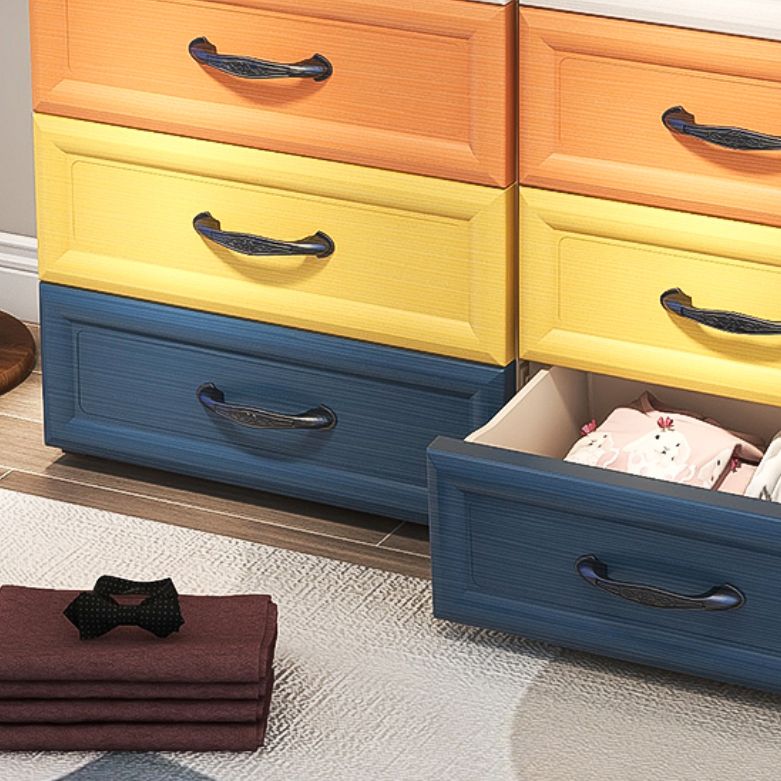 Ultra Modern Plastic Kids Nightstand with Drawers and Legs for Bedroom