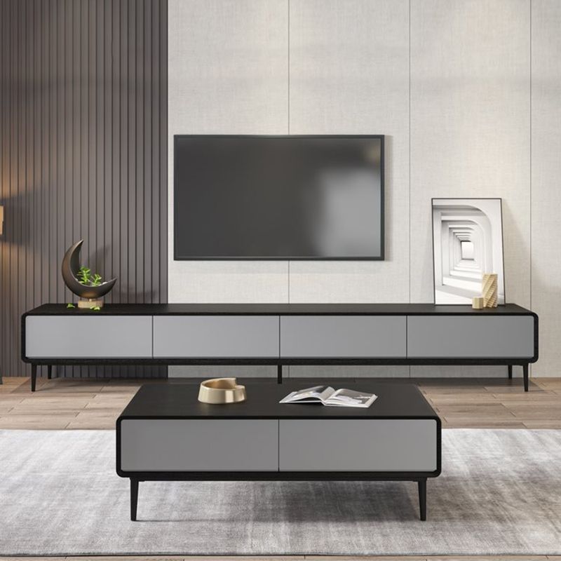 15"H Contemporary Coffee Table Single Coffee Cocktail Table with Storage