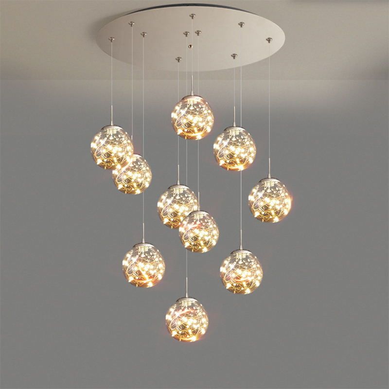 Modern Cascade Pendant Pure Glass Light Foyer Light Indoor Lighting