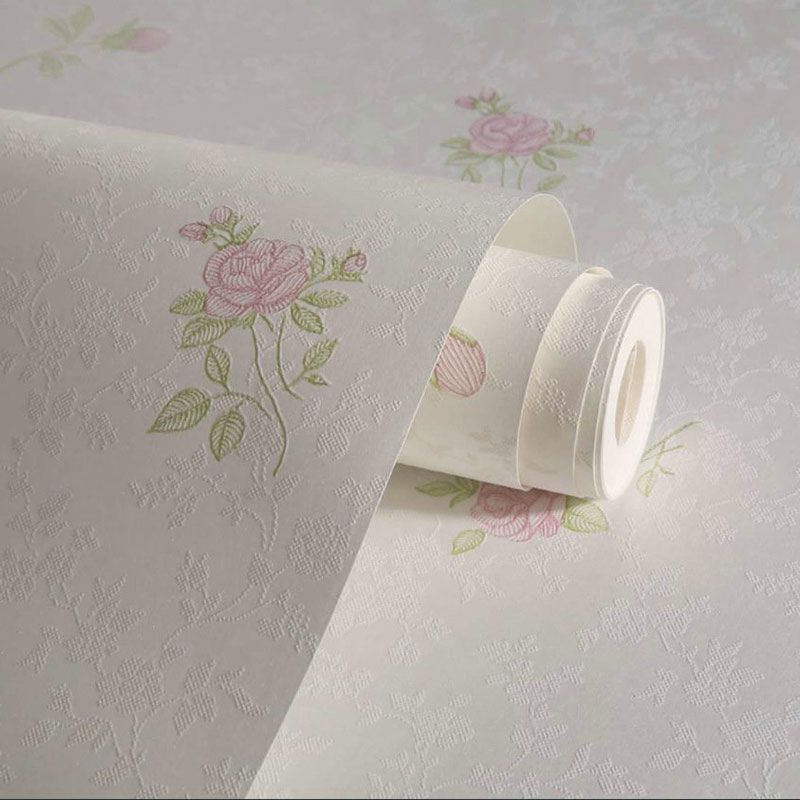 Non-Pasted Wallpaper 20.5 in x 31 ft Countryside 3D Dense Flower Pattern Wall Decor for Accent Wall
