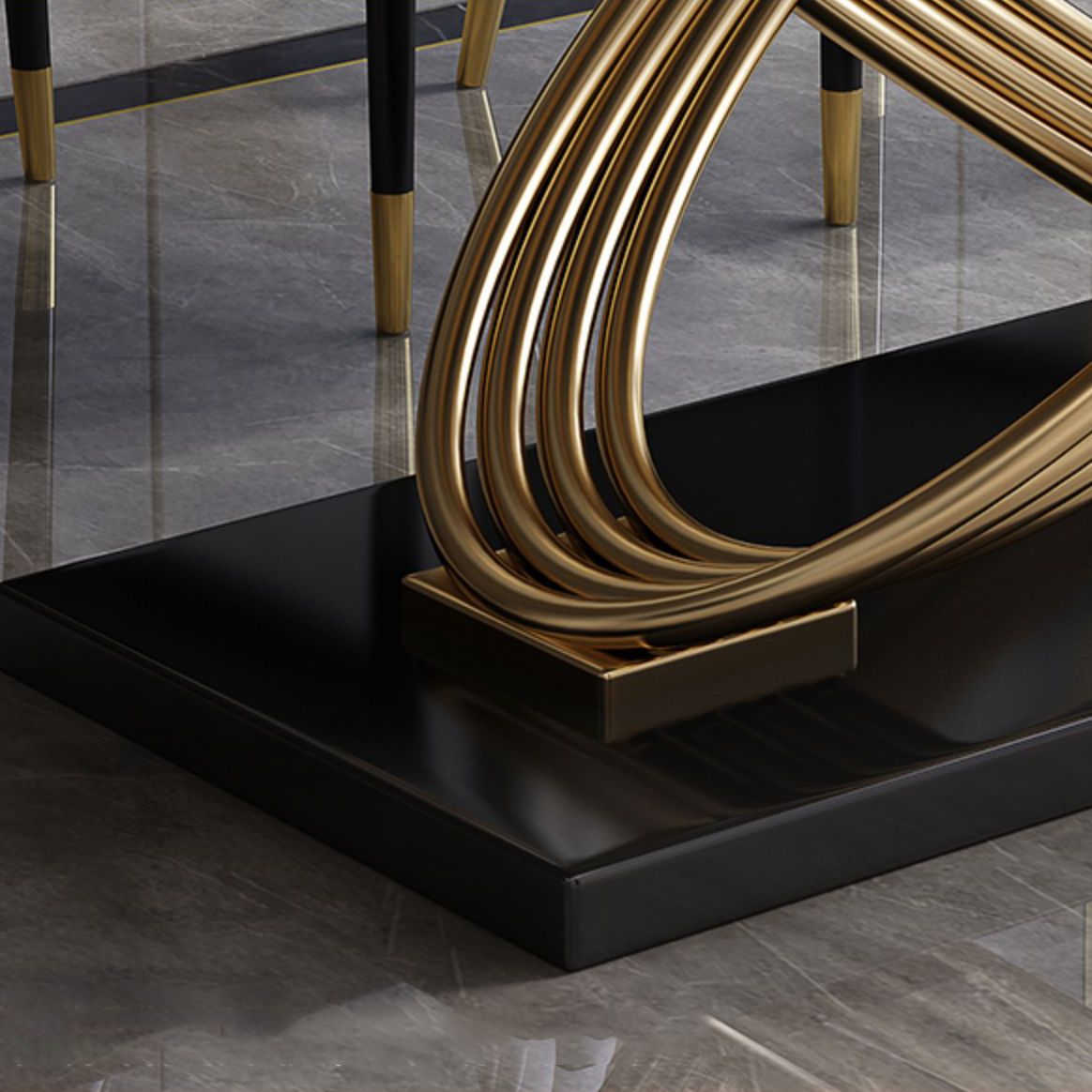 1/4/5/7 Pieces Minimalist Dining Set Sintered Stone Dining Room Set with Pedestal Base