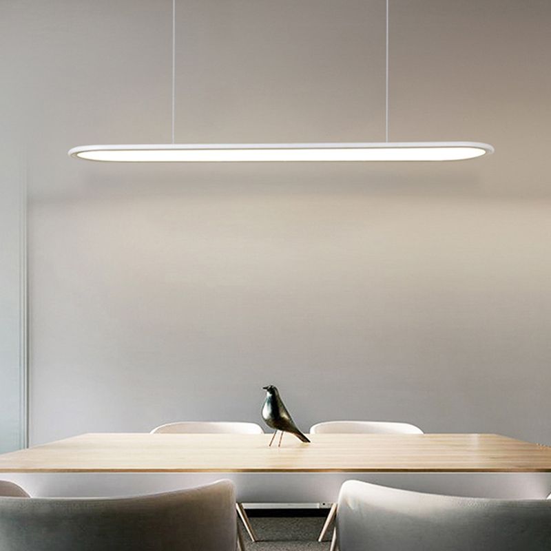 Versatile Ultrathin Island Pendant Lamp Minimalist Metal Dining Room LED Flush Mount Light