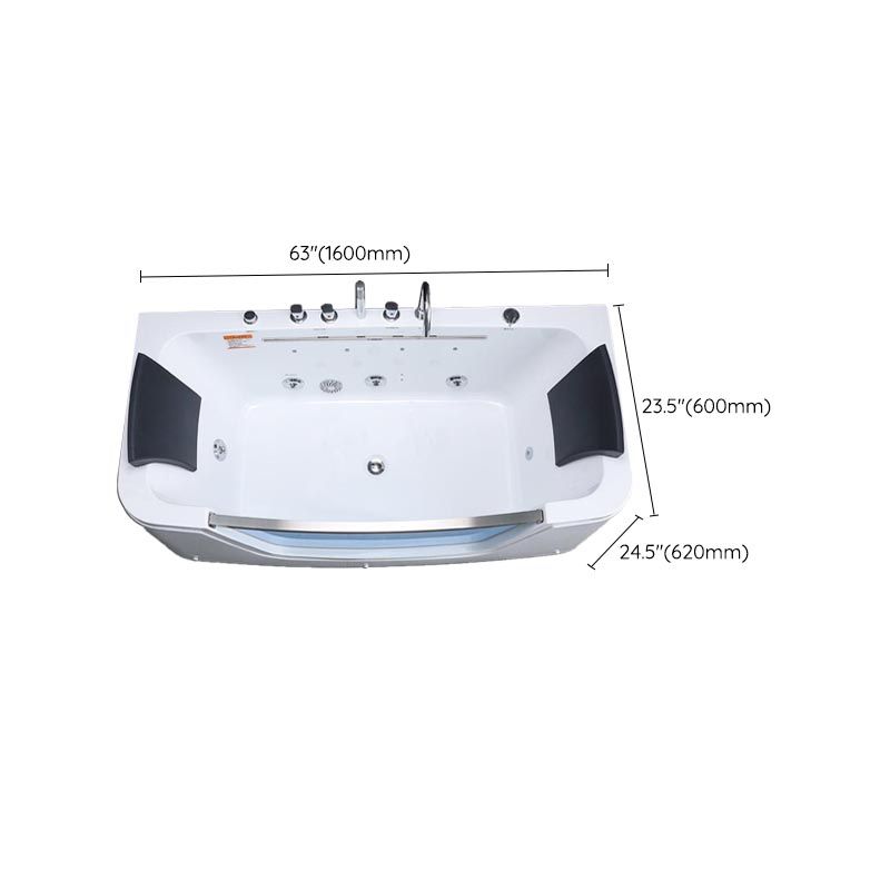 Bathroom Modern Acrylic Bath Tub Back to Wall Center Drain Tub