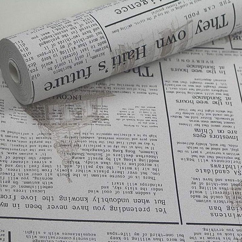 33' x 20.5" Vintage Wallpaper Newspaper Non-Pasted Wall Decor in Natural Color