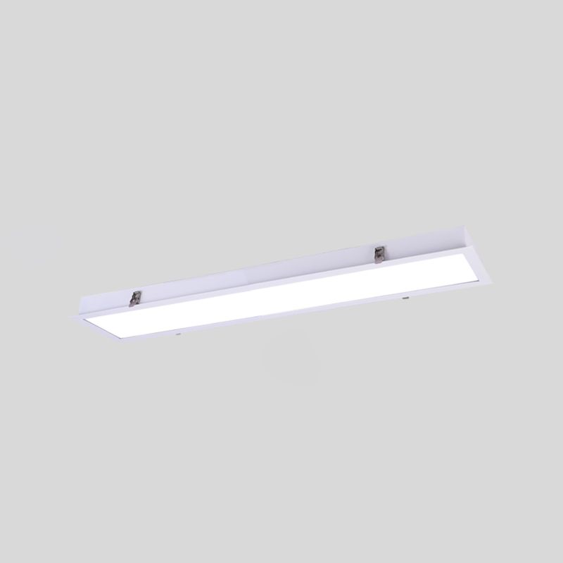 Plafonnier LED de forme rectangulaire en aluminium moderne, 1 lumière, montage encastré pour allée