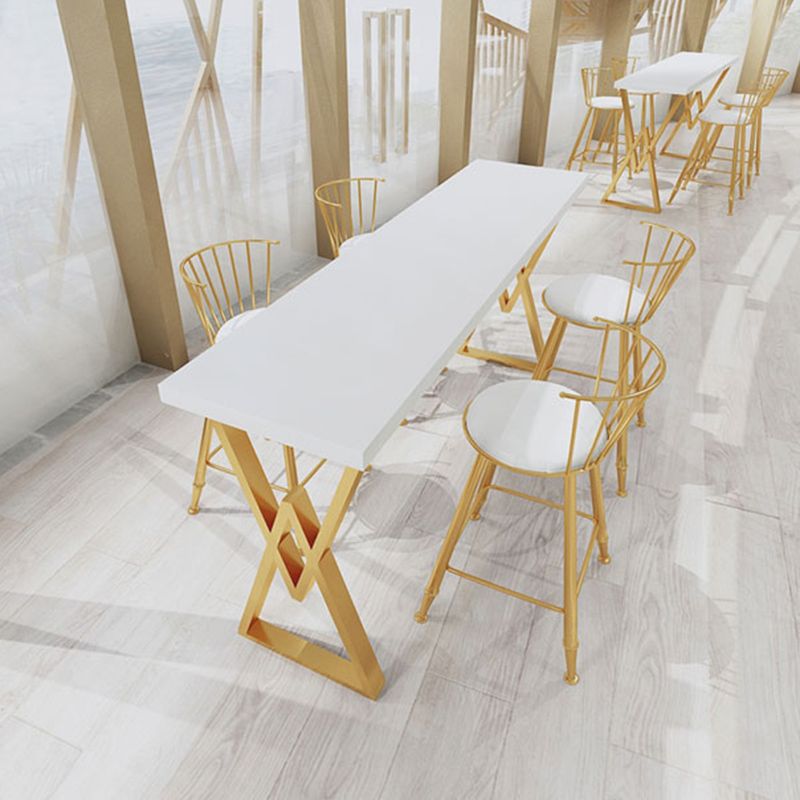 Glam Rectangle Bar Table Set 1/3 Pieces Solid Wood Pub Set for Dining Room